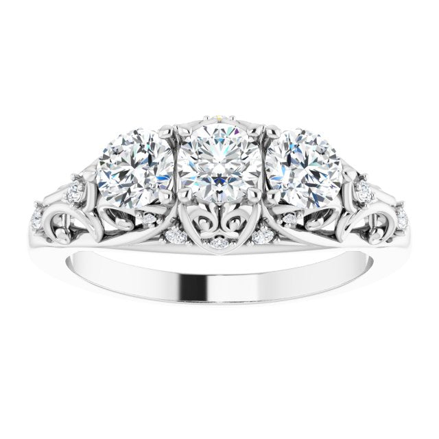 1.10 ct. Round Cut Diamond Wedding Band Hidden Accent Diamonds Anniversary Ring-VIRABYANI